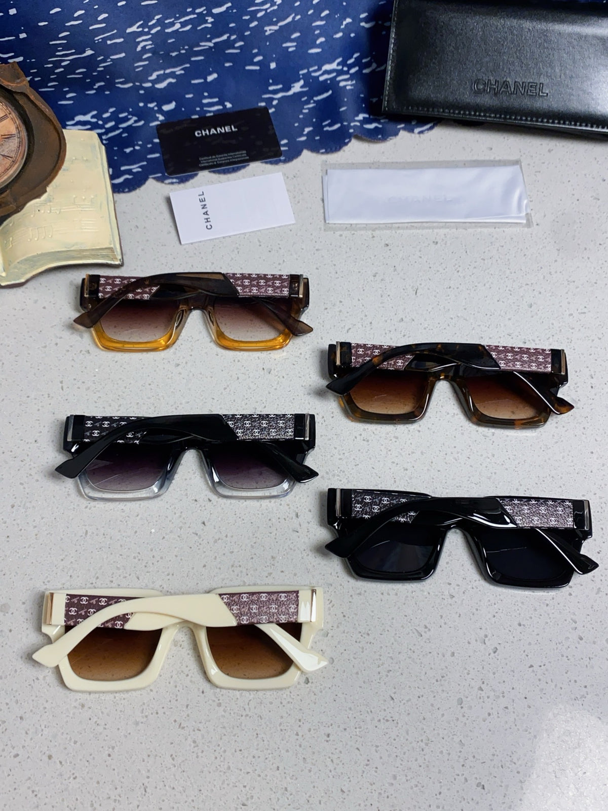 Chanel Polarized Square Gray Lens Sunglasses for Women - 158345 - detail image 11
