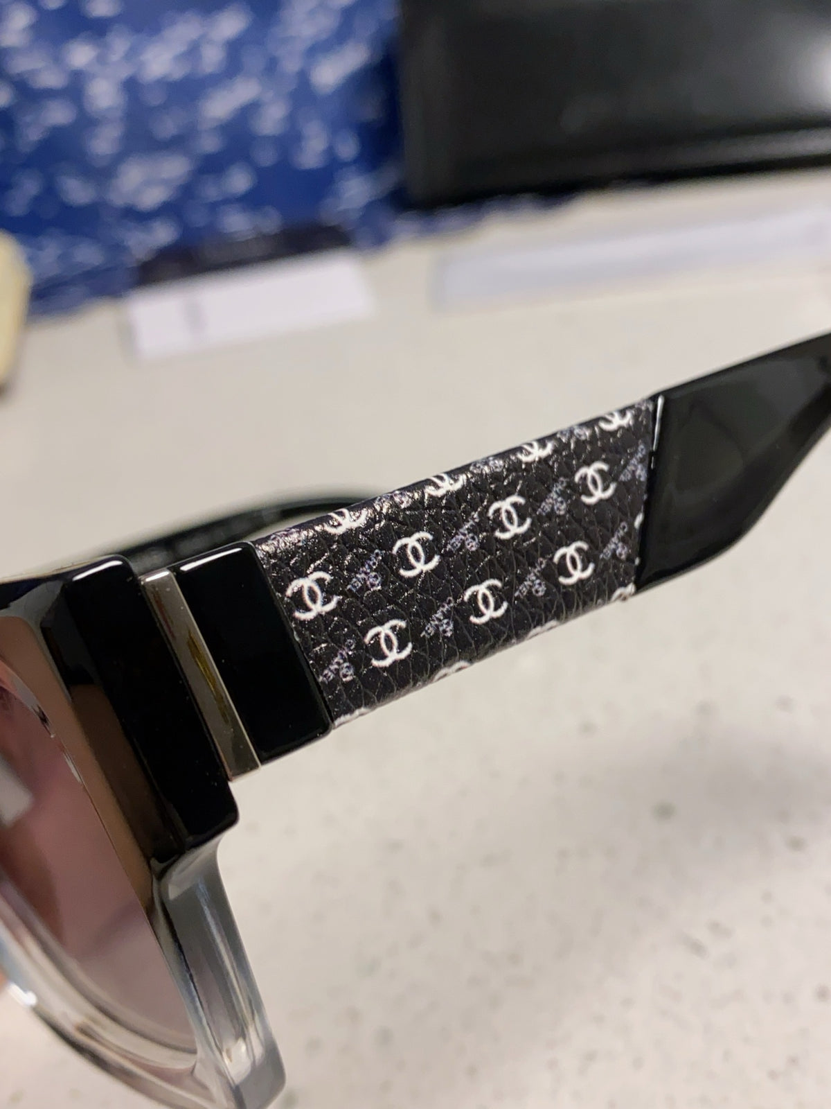 Chanel Polarized Square Silver Lens Sunglasses for Women - 398496 - detail image 7