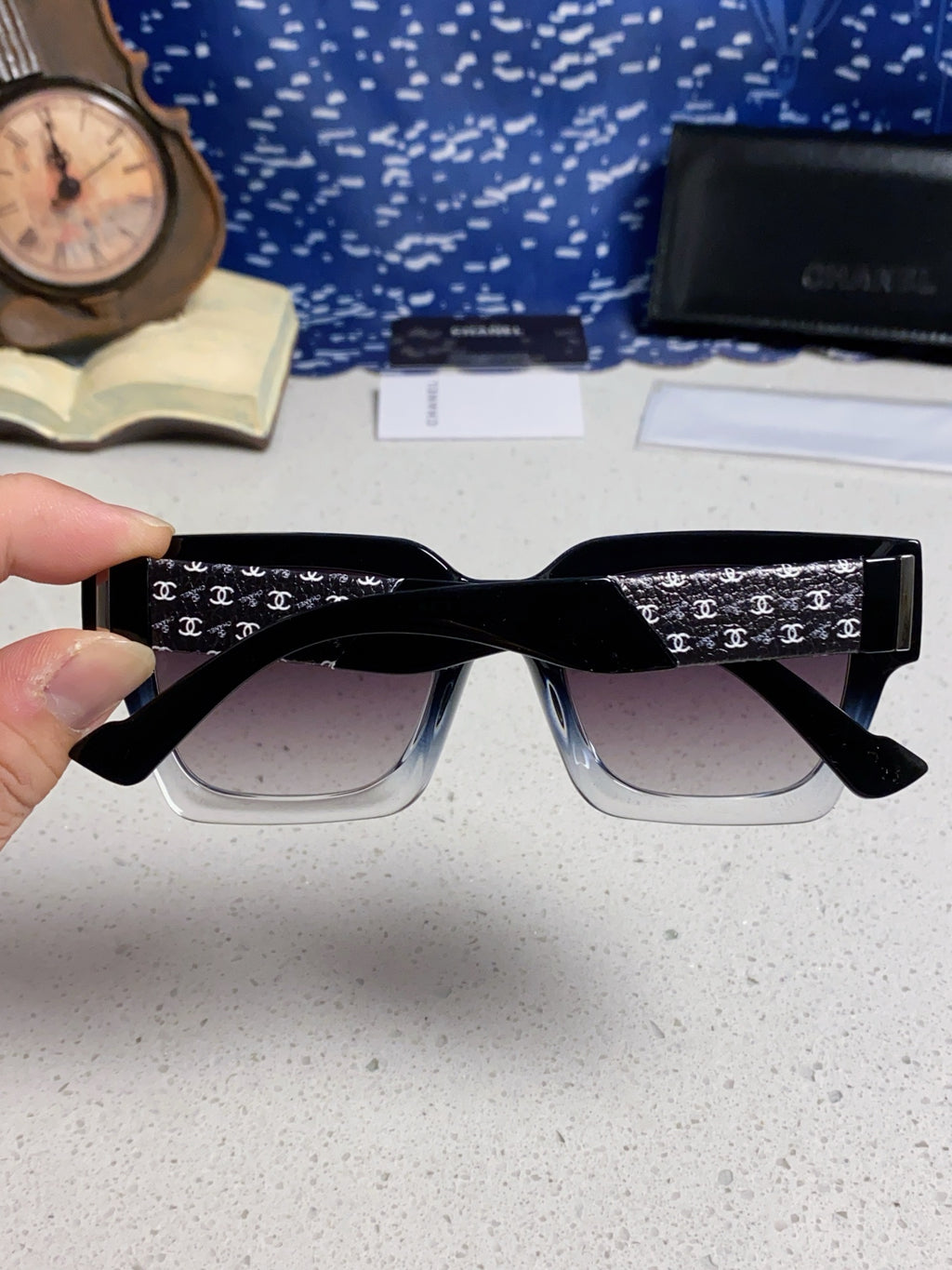 Chanel Polarized Square Silver Lens Sunglasses for Women - 398496 - detail image 5