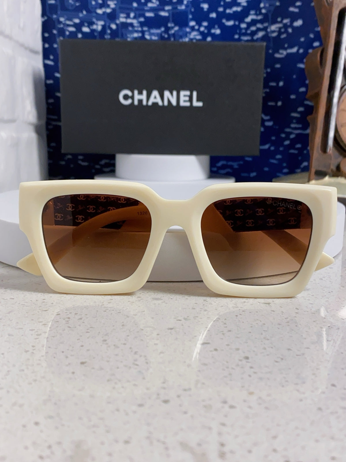 Chanel Polarized Square Brown Lens Sunglasses for Women - 158343 - detail image 9