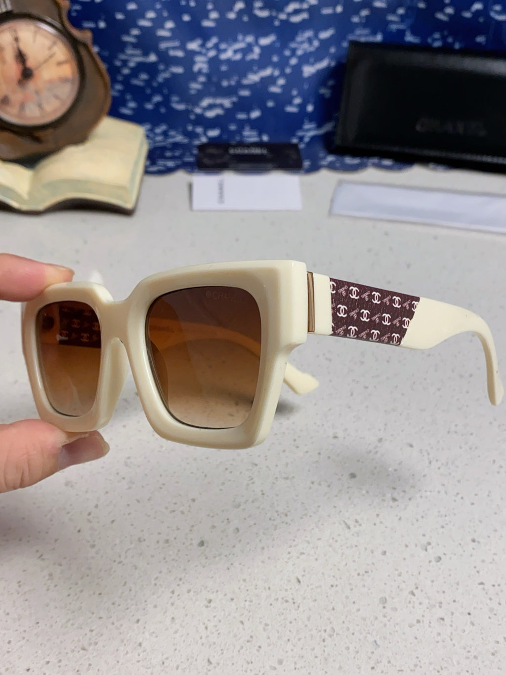 Chanel Polarized Square Brown Lens Sunglasses for Women - 158343 - detail image 6