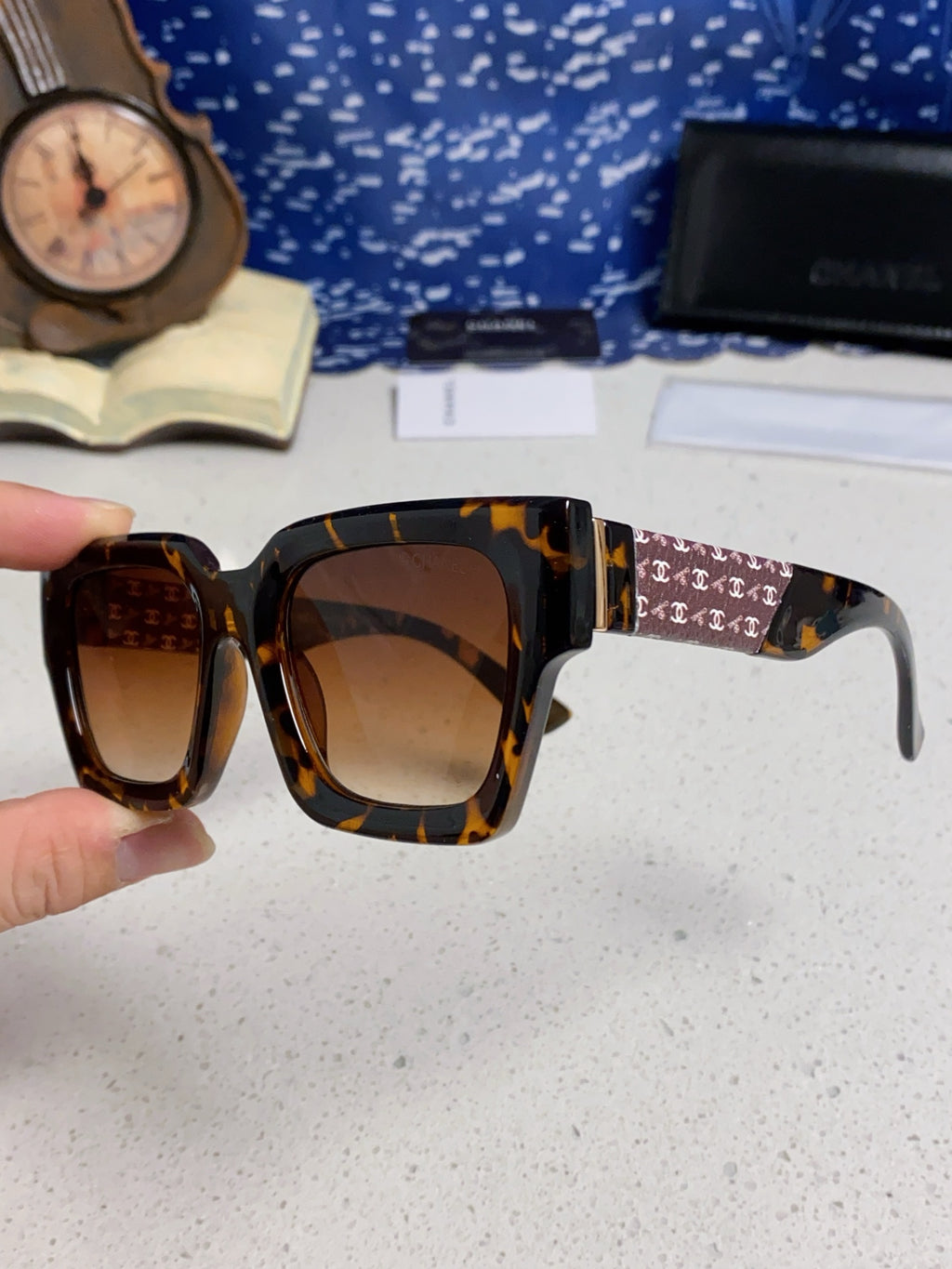 Chanel Polarized Square Brown Lens Sunglasses for Women - 398498 - detail image 6
