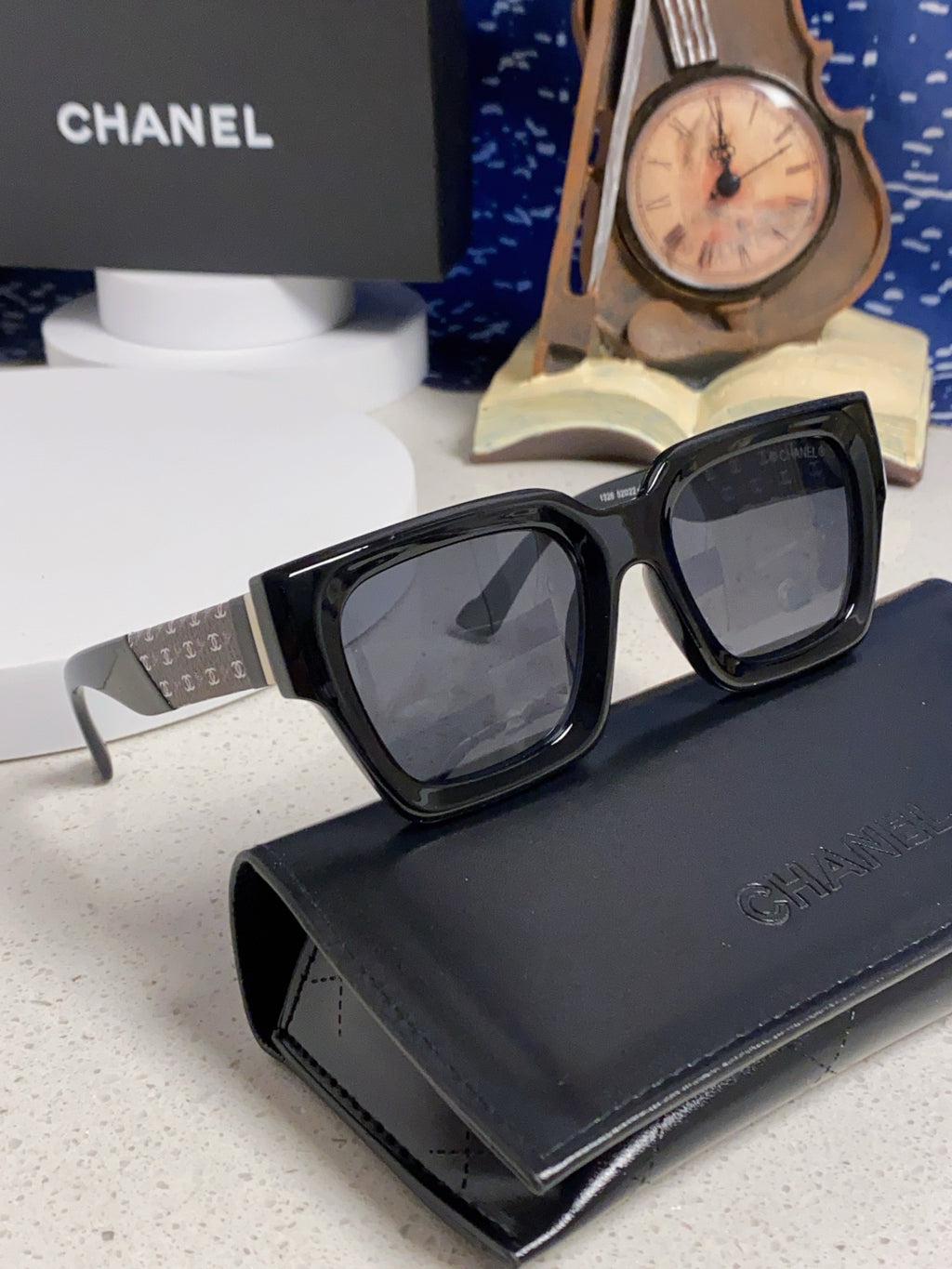 Chanel Polarized Square Gray Lens Sunglasses for Women - 398499 - detail image 10