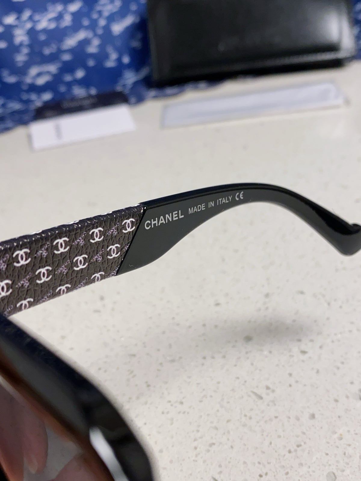 Chanel Polarized Square Gray Lens Sunglasses for Women - 158345 - detail image 8
