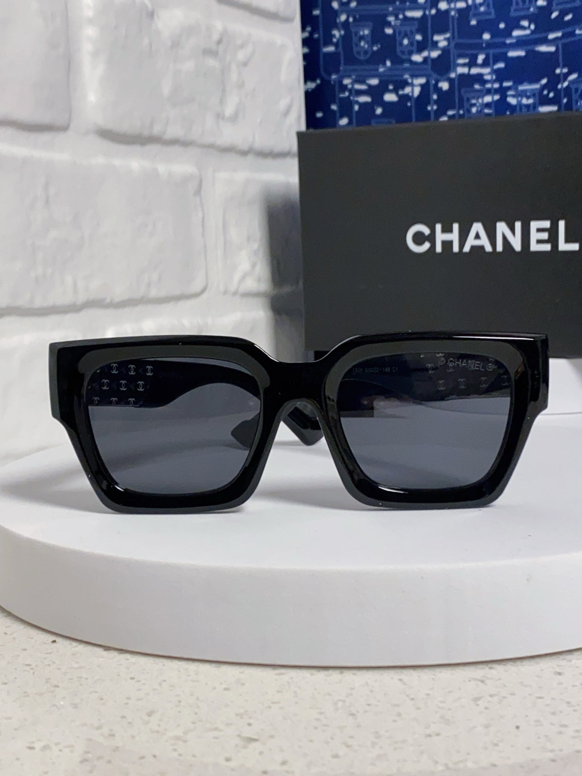 Chanel Polarized Square Gray Lens Sunglasses for Women - 158345 - detail image 2