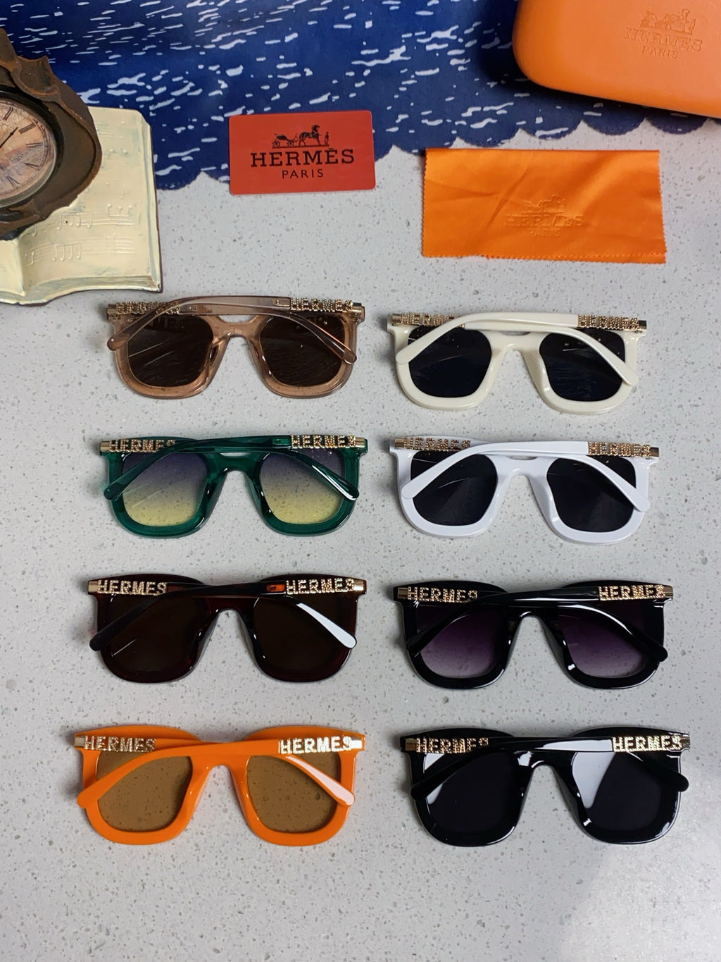 Hermès Metal Square Brown Lens Sunglasses for Men & Women - detail image 10