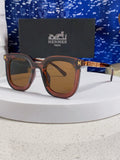 Hermès Metal Square Brown Lens Sunglasses for Men & Women