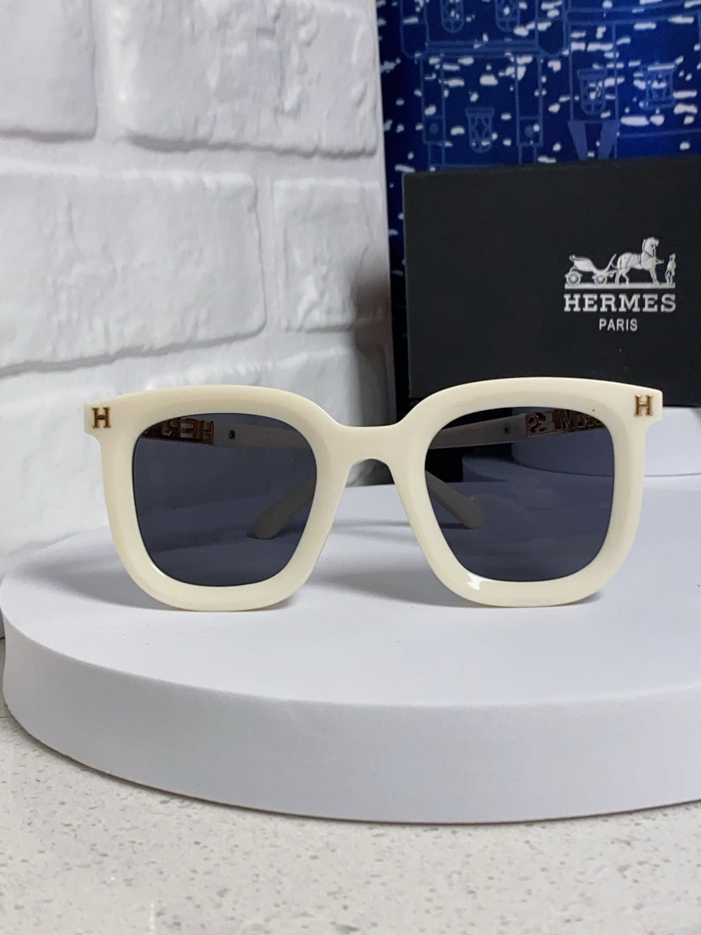Hermès Metal Square Silver Lens Sunglasses for Men & Women - 158689 - detail image 2