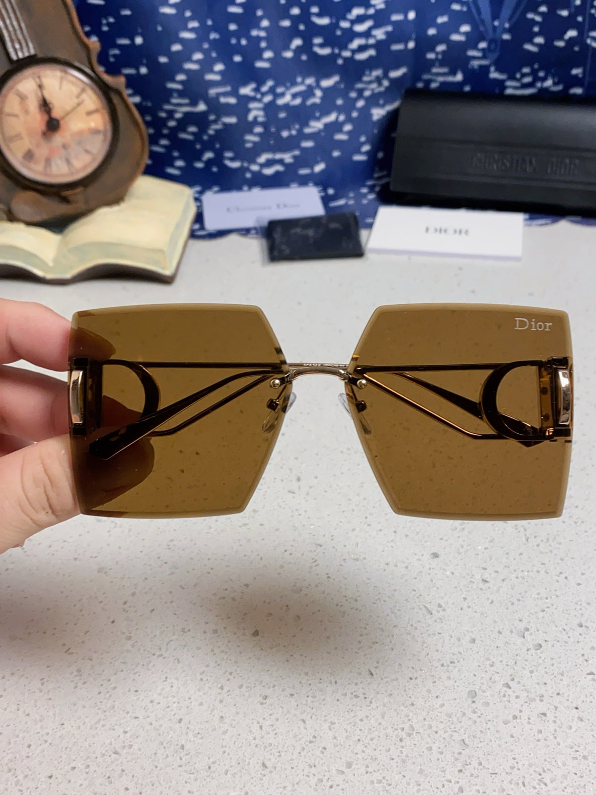 Dior 30MONTAIGNE Lightweight Rimless Brown Lens Sunglasses for Men & - 415460 - detail image 4