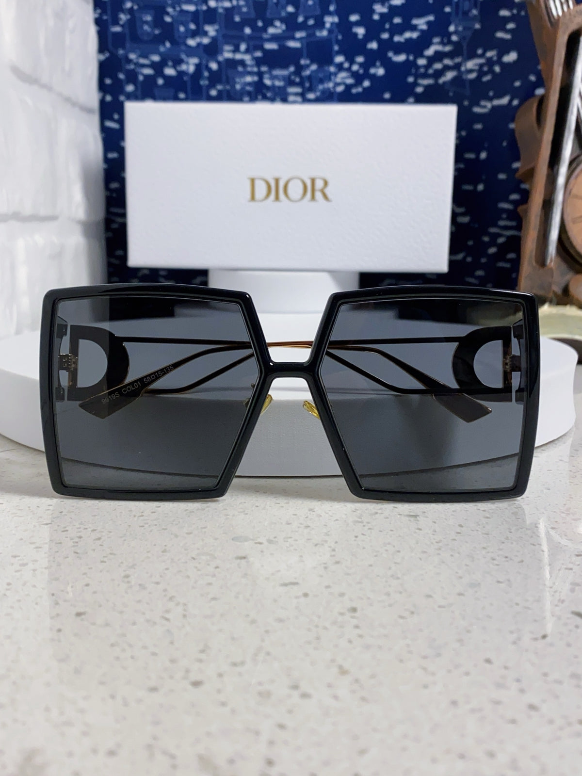 Dior Square Gold Lens Sunglasses for Women - 415411 - detail image 7