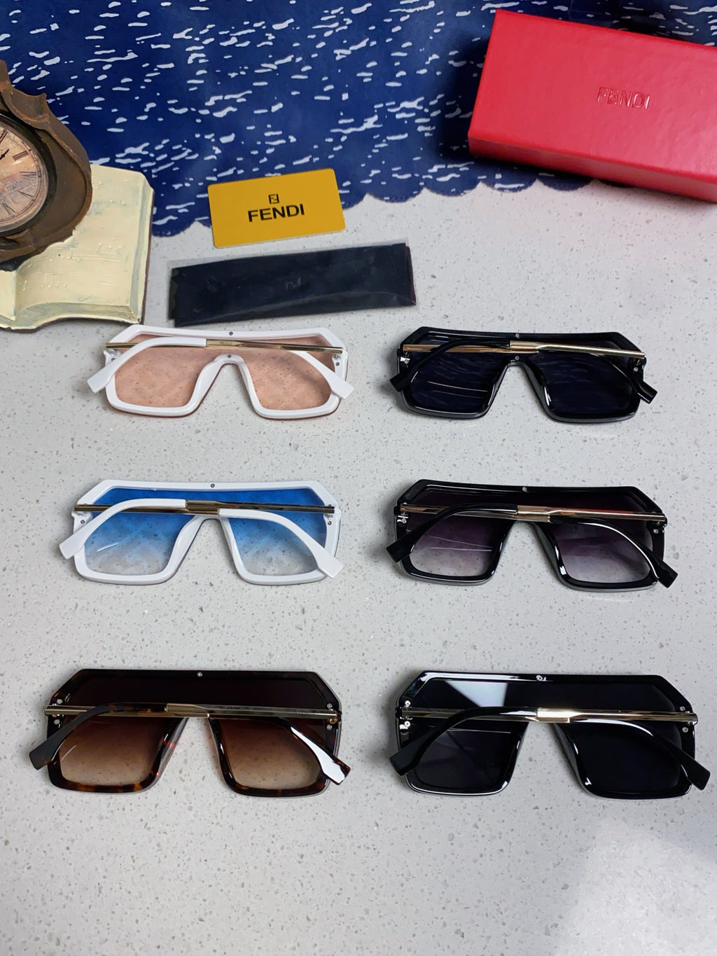 Fendi Lightweight Rimless Gray Lens Sunglasses for Men & Women - detail image 9