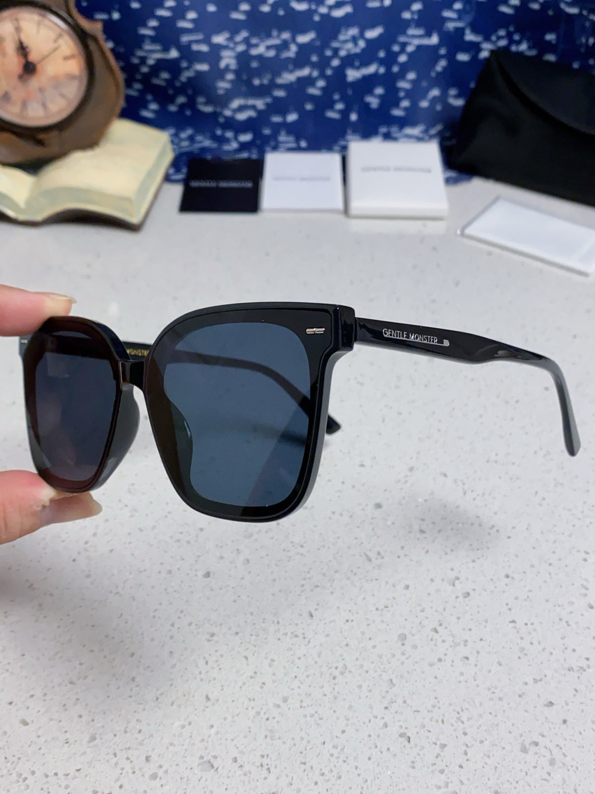 Gentle Monster SAL Acetate Square Blue Lens Sunglasses for Men & Women - detail image 6