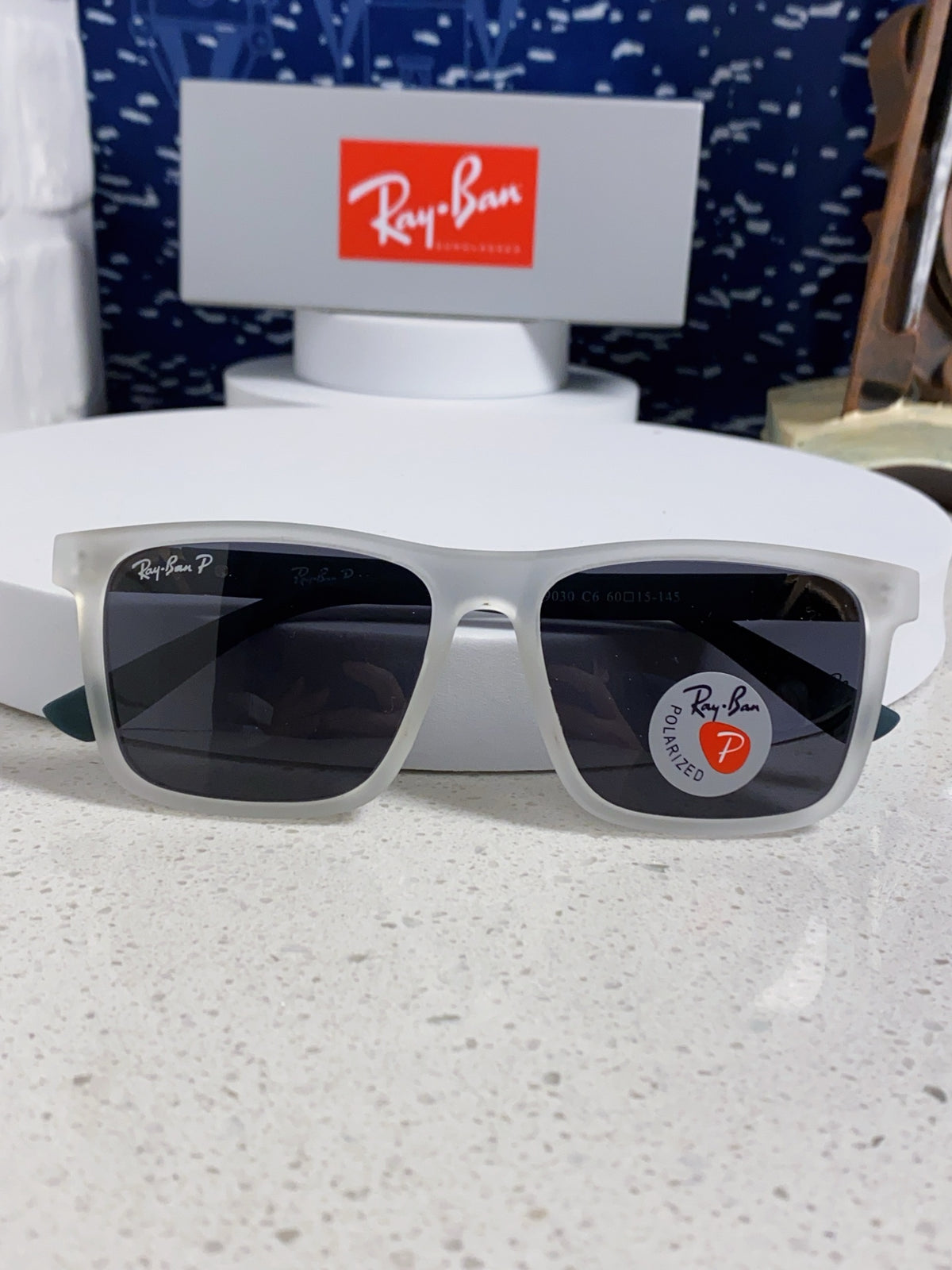 Ray-Ban RB69030 Square Silver Lens Sunglasses for Men - 433166 - detail image 9