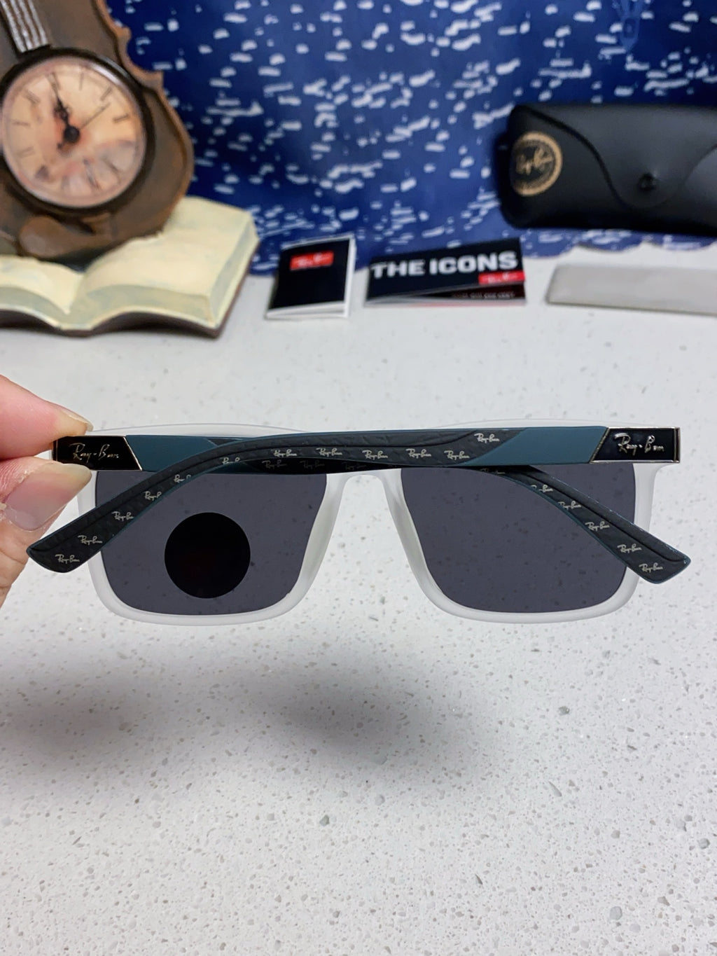 Ray-Ban RB69030 Square Silver Lens Sunglasses for Men - 488286 - detail image 5