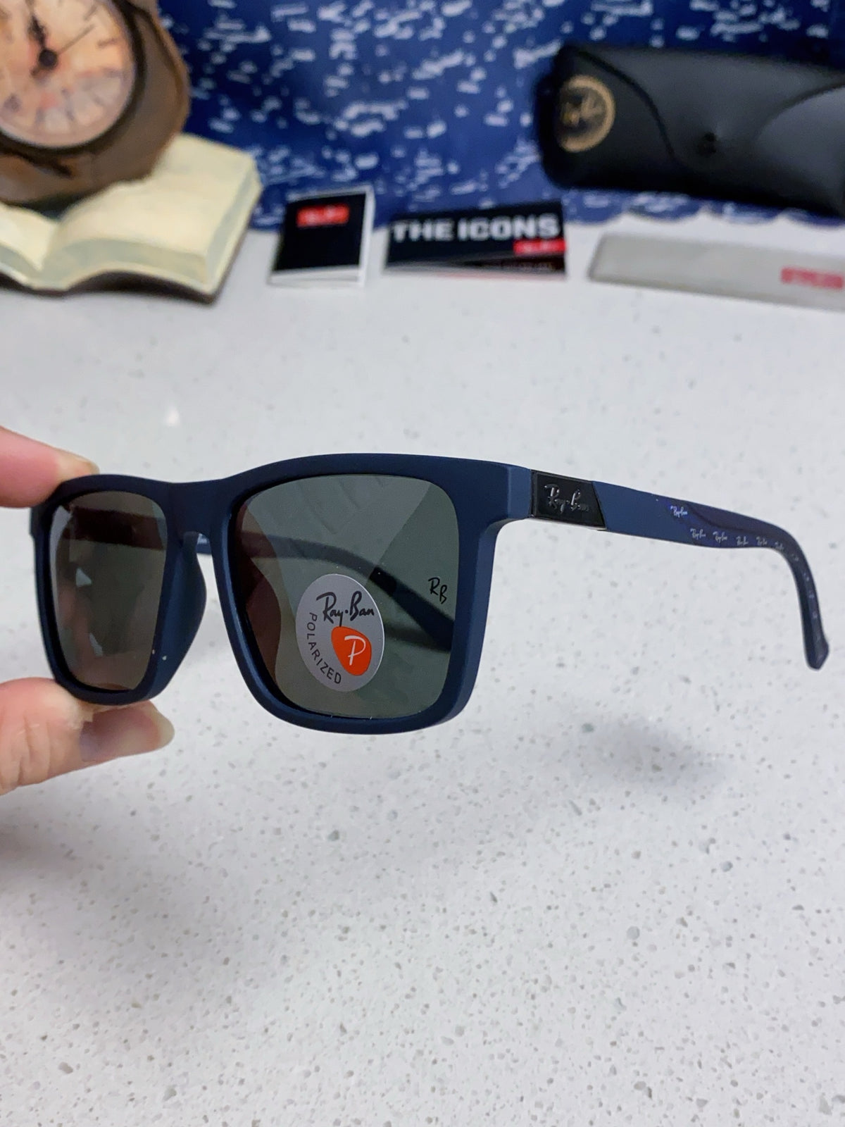 Ray-Ban RB69030 Square Silver Lens Sunglasses for Men - 433167 - detail image 6