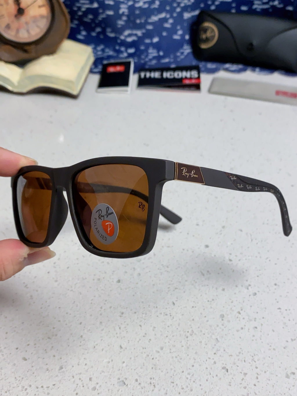 Ray-Ban RB69030 Square Brown Lens Sunglasses for Men - 433168 - detail image 6