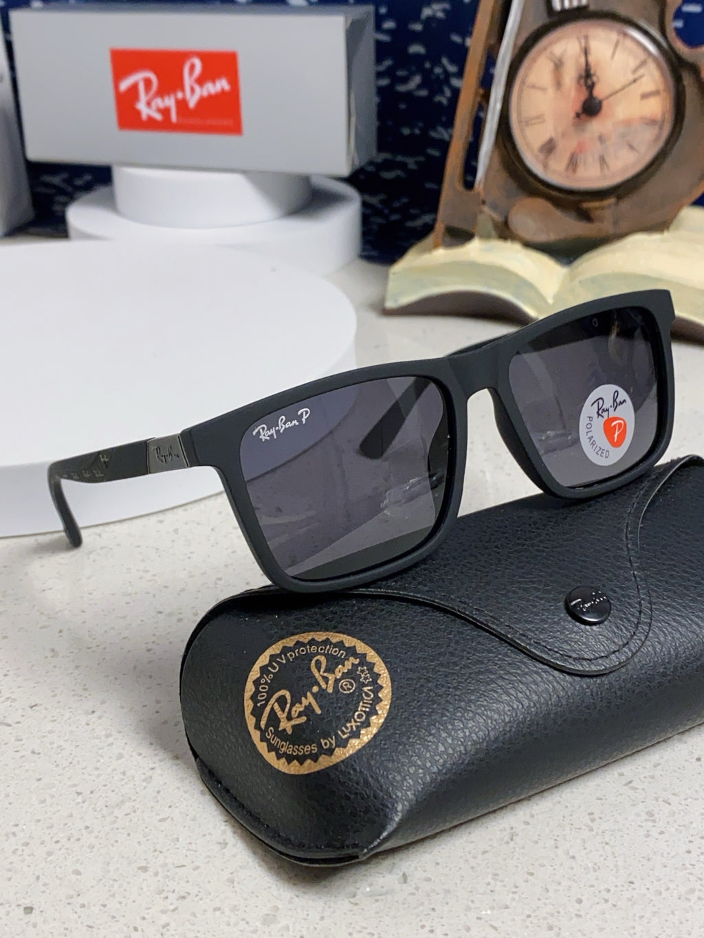 Ray-Ban RB69030 Square Silver Lens Sunglasses for Men - detail image 10