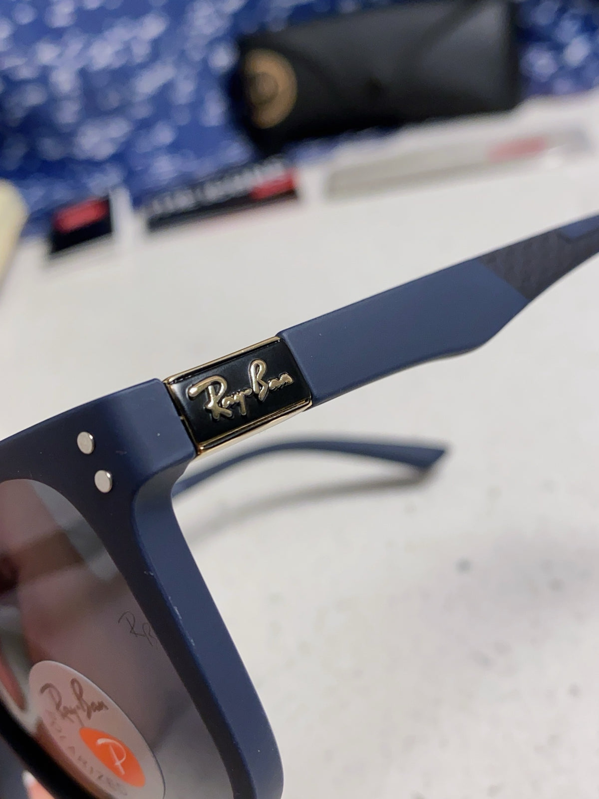 Ray-Ban RB69009 Polarized Rectangular Silver Lens Sunglasses for Men - 433061 - detail image 6
