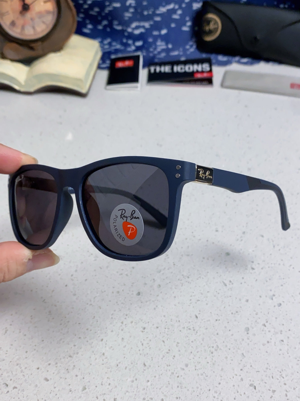 Ray-Ban RB69009 Polarized Rectangular Silver Lens Sunglasses for Men - 433061 - detail image 5