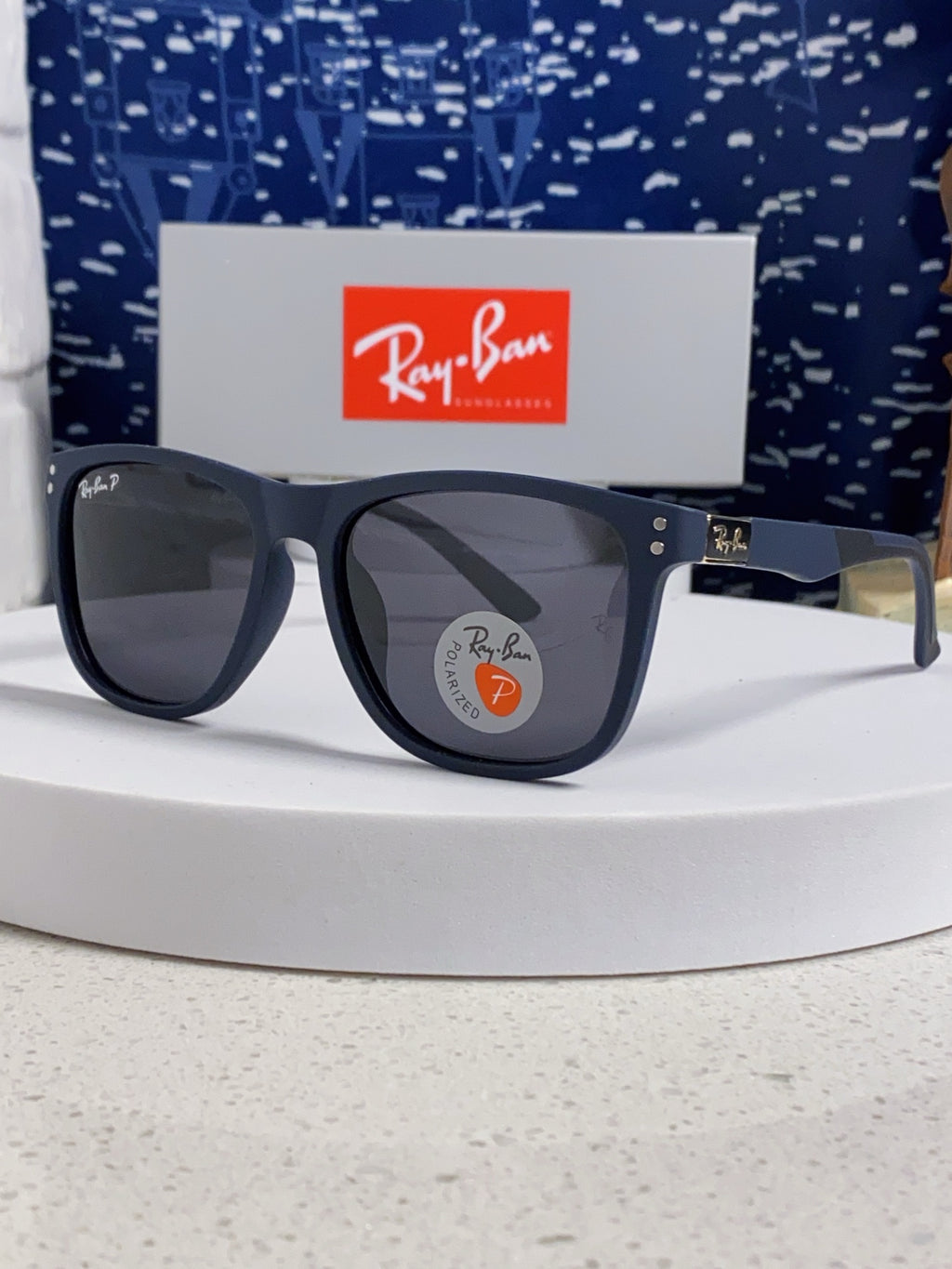 Ray-Ban RB69009 Polarized Rectangular Silver Lens Sunglasses for Men - 998548