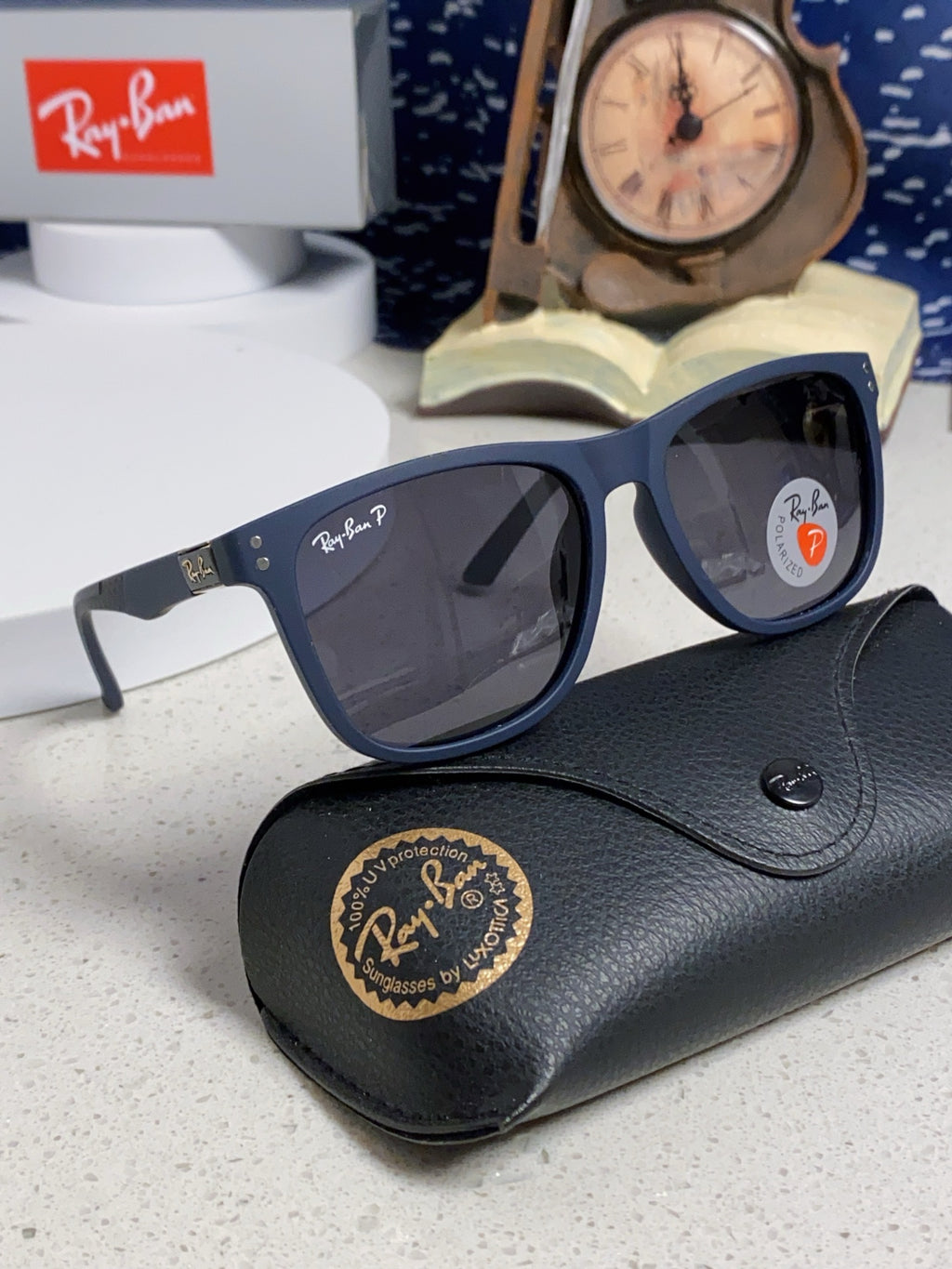 Ray-Ban RB69009 Polarized Rectangular Silver Lens Sunglasses for Men - 998548 - detail image 9