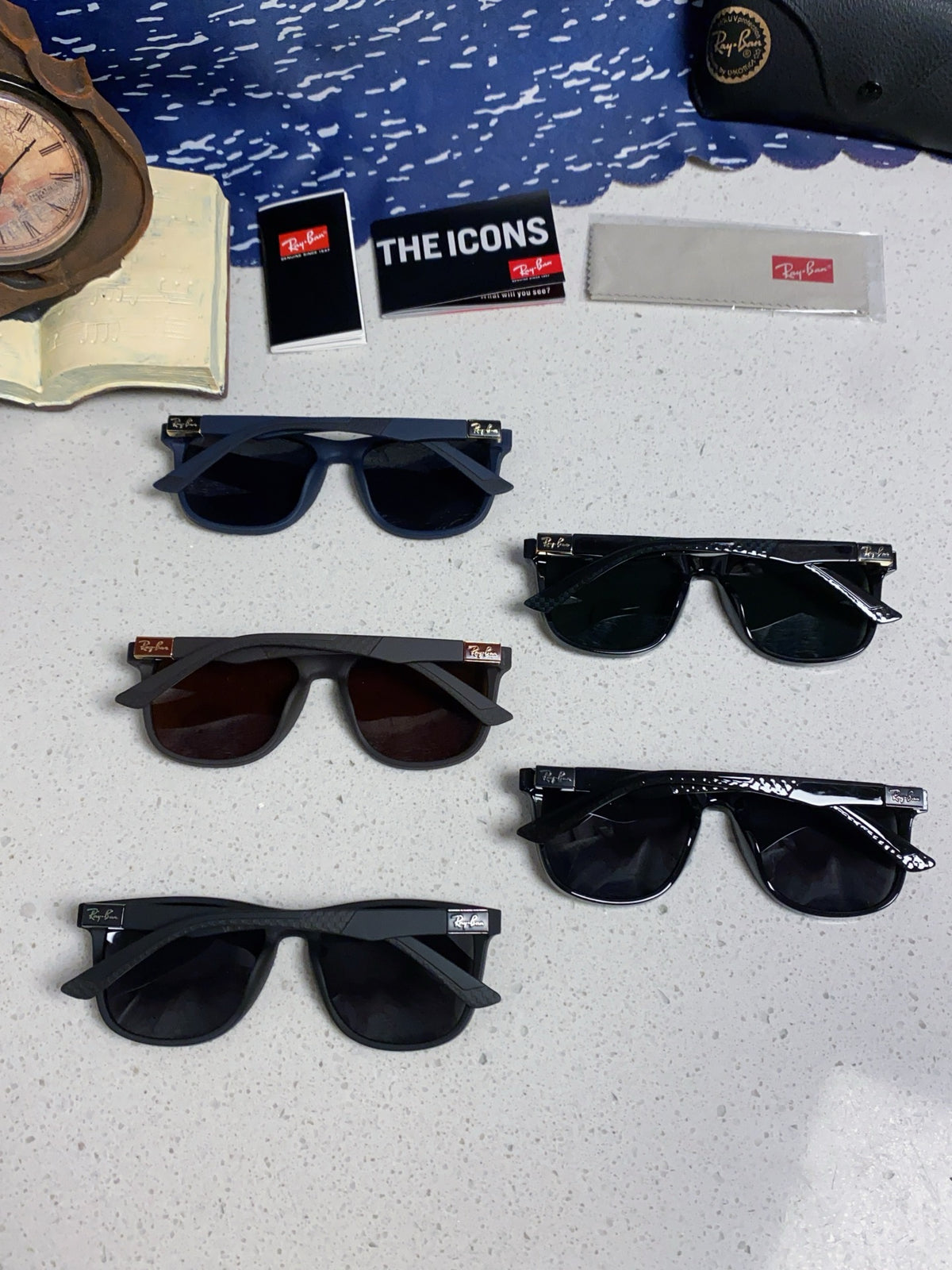 Ray-Ban RB69009 Polarized Rectangular Brown Lens Sunglasses for Men & - 433062 - detail image 11