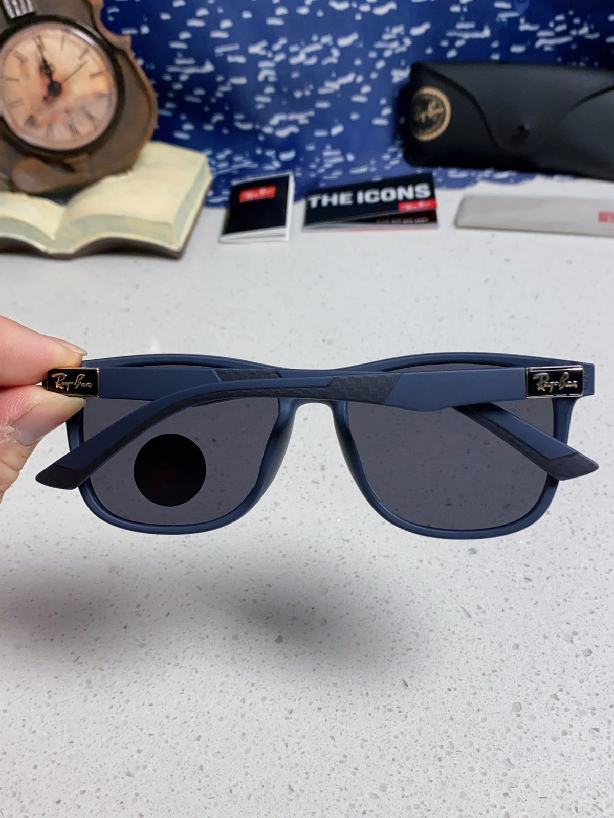 Ray-Ban RB69009 Polarized Rectangular Silver Lens Sunglasses for Men - 488311 - detail image 4