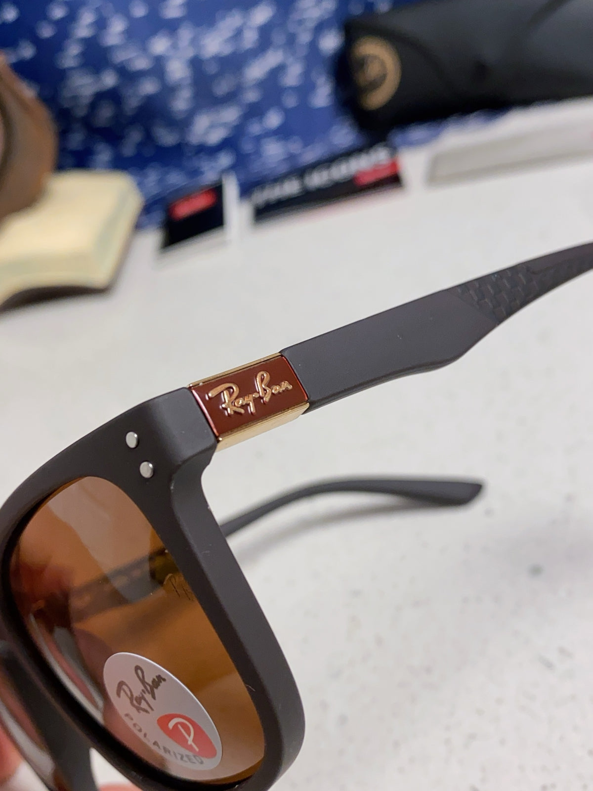 Ray-Ban RB69009 Polarized Rectangular Brown Lens Sunglasses for Men & Women - detail image 7
