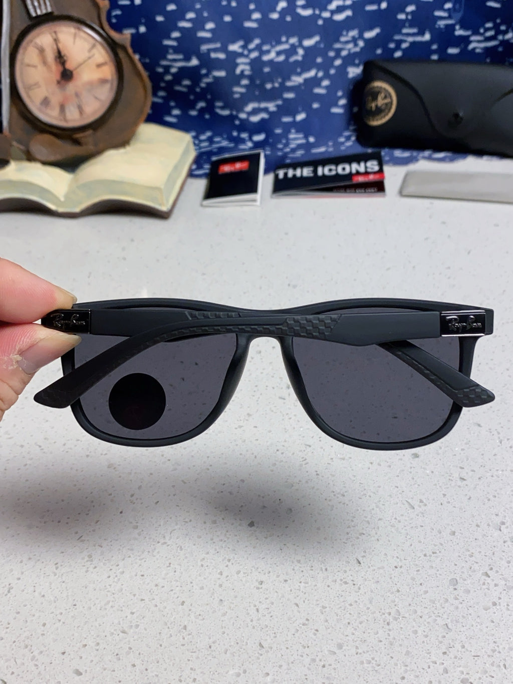 Ray-Ban RB69009 Polarized Rectangular Silver Lens Sunglasses for Men - 488313 - detail image 5