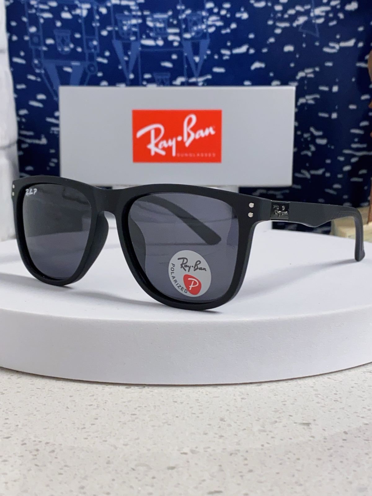 Ray-Ban RB69009 Polarized Rectangular Silver Lens Sunglasses for Men - 488313