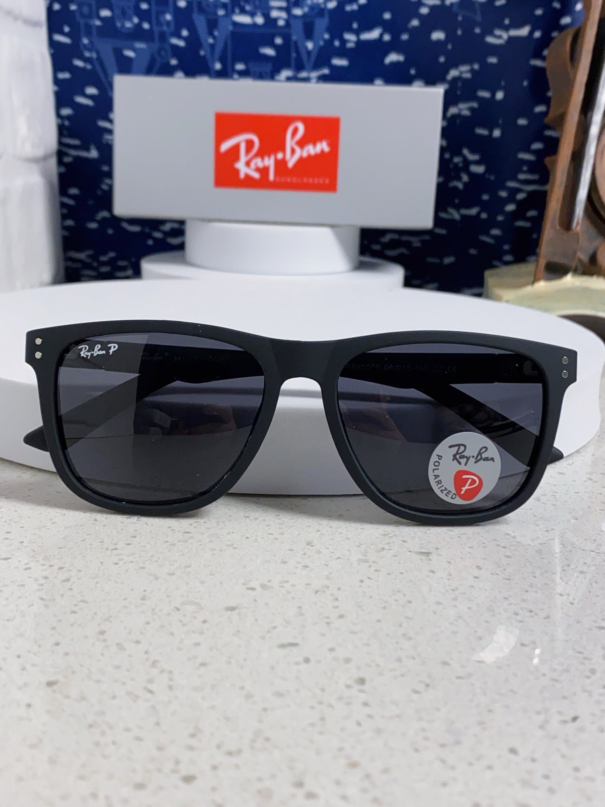 Ray-Ban RB69009 Polarized Rectangular Silver Lens Sunglasses for Men - 433063 - detail image 9