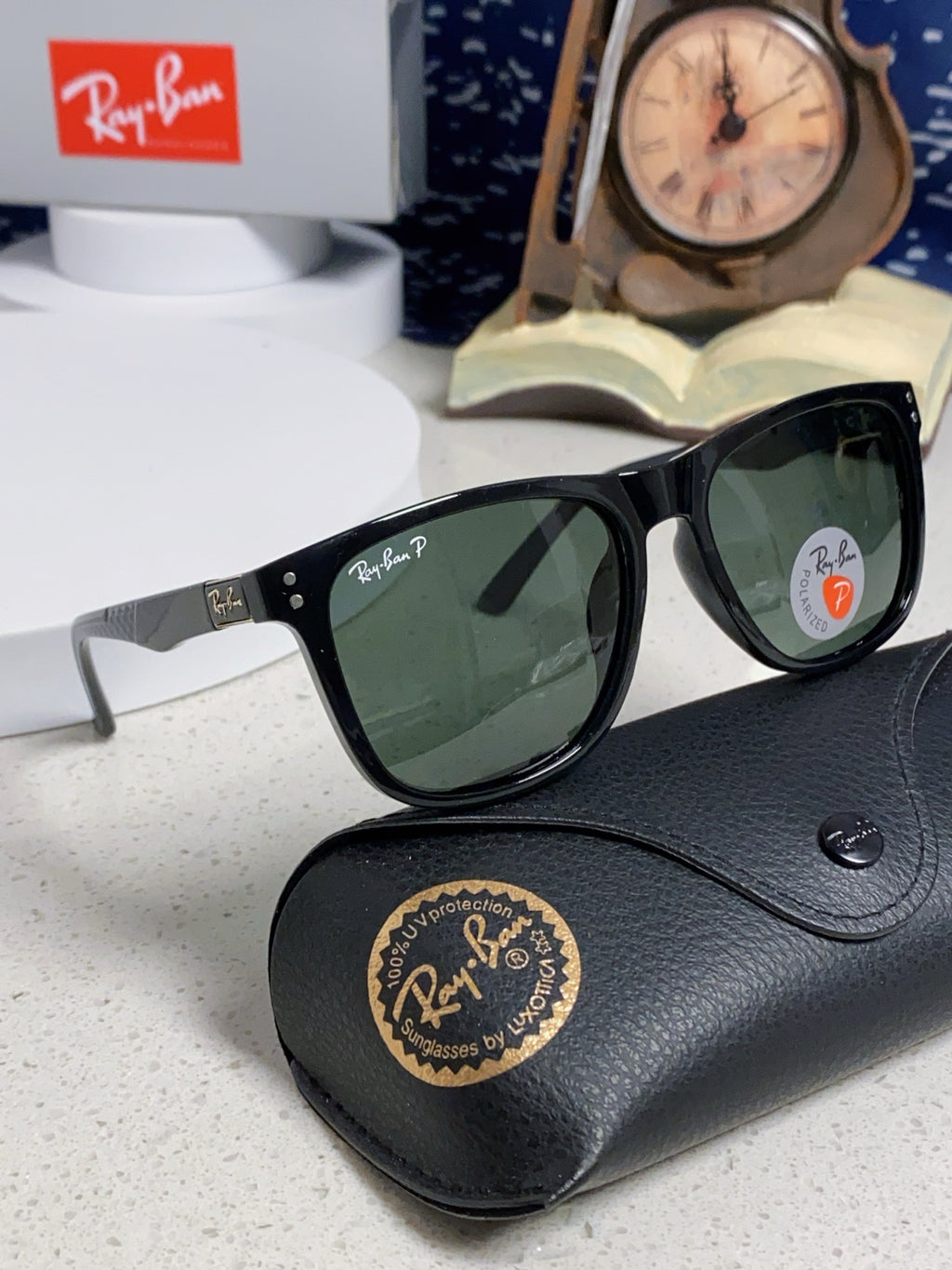 Ray-Ban RB69009 Polarized Rectangular Silver Lens Sunglasses for Men - 433064 - detail image 10