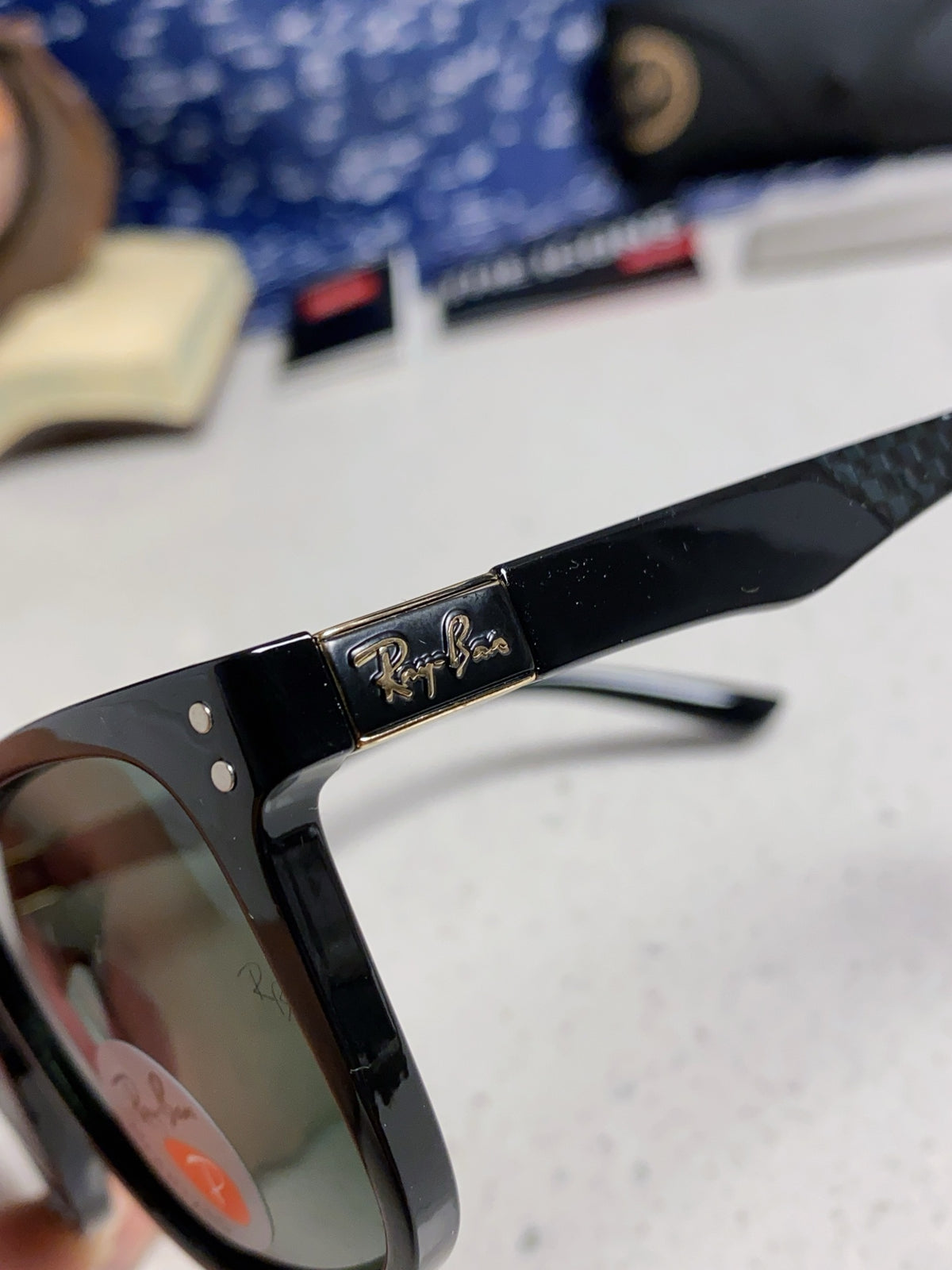 Ray-Ban RB69009 Polarized Rectangular Silver Lens Sunglasses for Men - 433064 - detail image 7