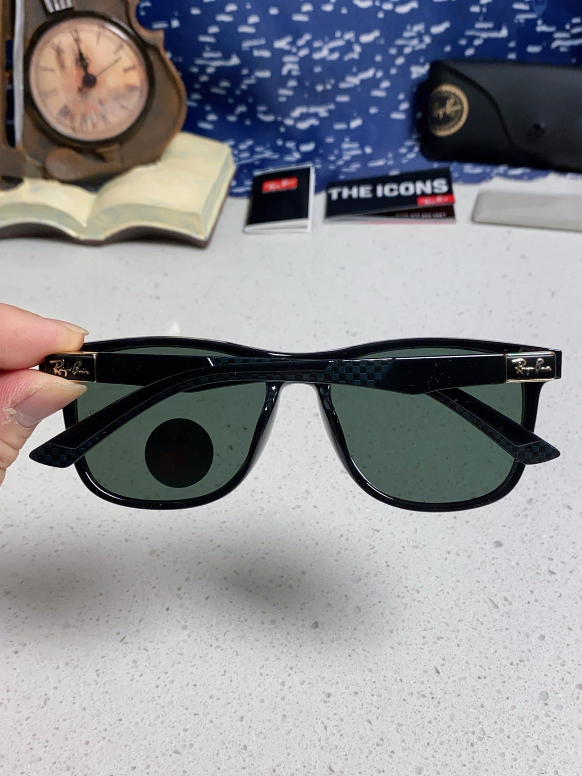 Ray-Ban RB69009 Polarized Rectangular Silver Lens Sunglasses for Men - 998551 - detail image 5