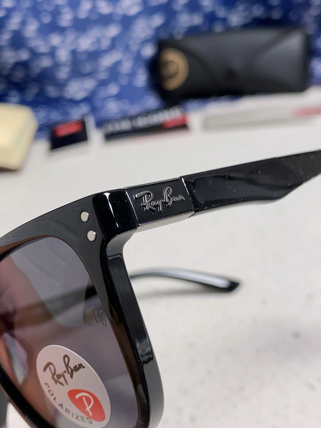 Ray-Ban RB69009 Polarized Rectangular Silver Lens Sunglasses for Men - 433065 - detail image 7