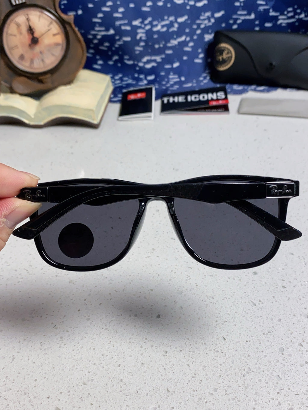 Ray-Ban RB69009 Polarized Rectangular Silver Lens Sunglasses for Men - 433065 - detail image 5