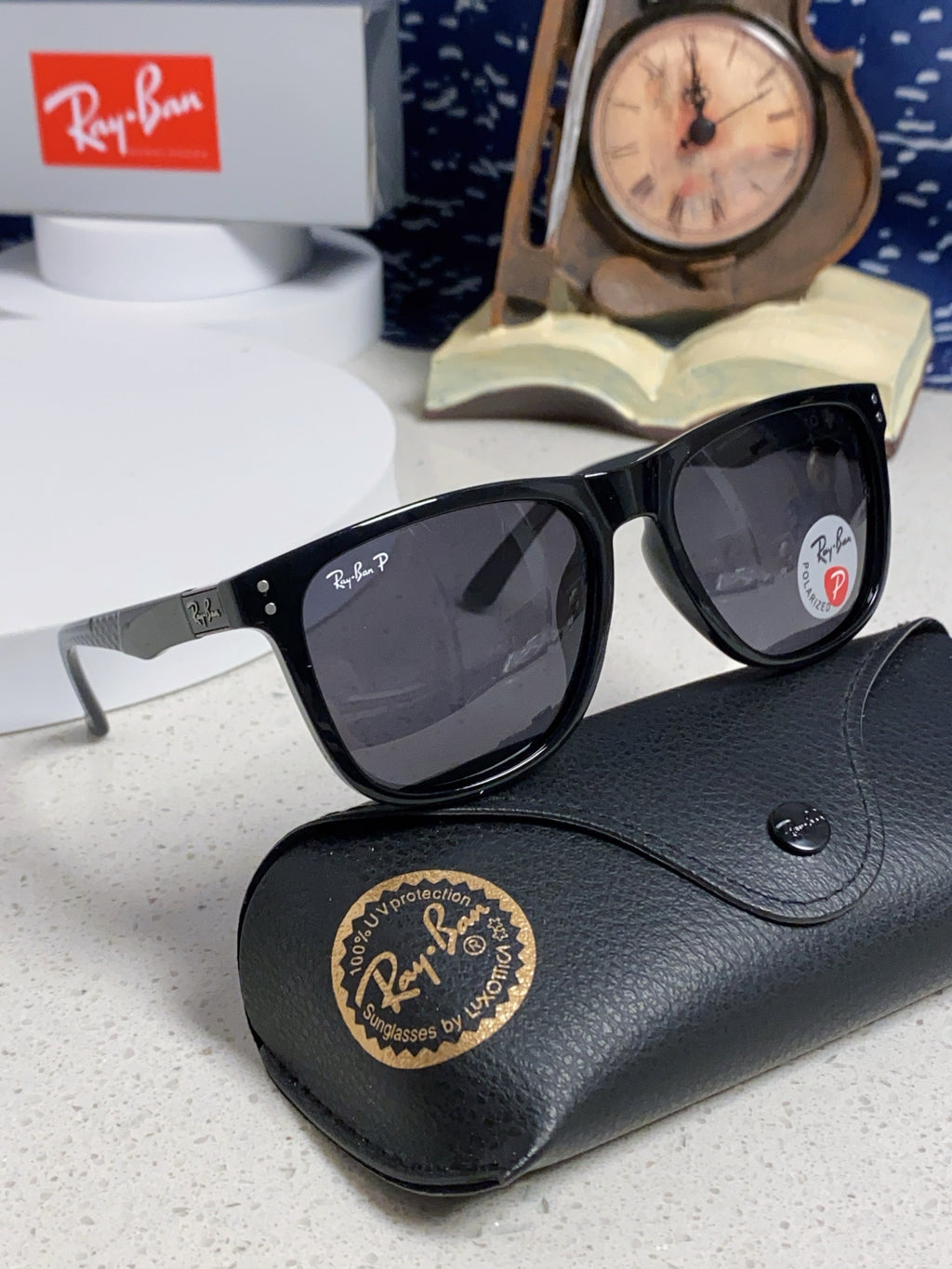 Ray-Ban RB69009 Polarized Rectangular Silver Lens Sunglasses for Men - 998552 - detail image 10