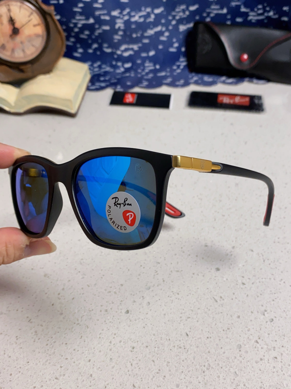 Ray-Ban Square Blue Lens Sunglasses for Men & Women - 998553 - detail image 6
