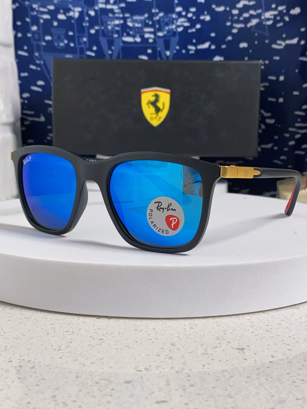 Ray-Ban Square Blue Lens Sunglasses for Men & Women - 433066