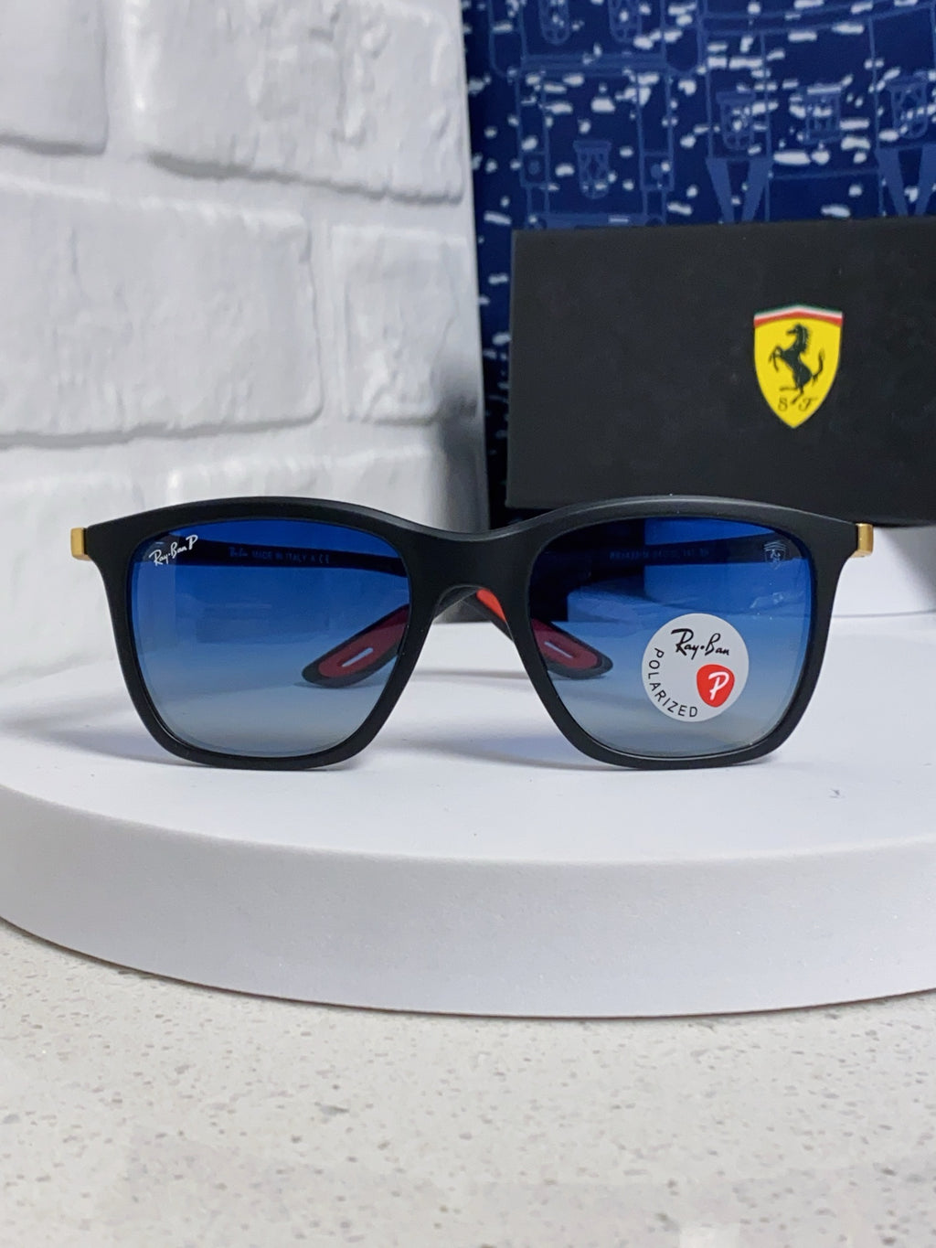 Ray-Ban Square Blue Lens Sunglasses for Men & Women - 998554 - detail image 2