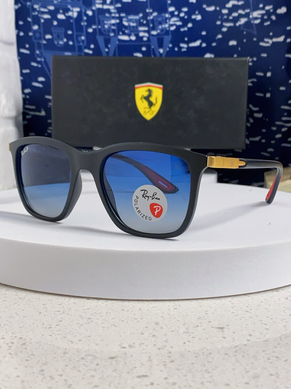 Ray-Ban Square Blue Lens Sunglasses for Men & Women - 998554