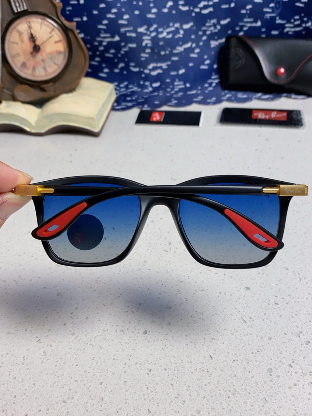 Ray-Ban Square Blue Lens Sunglasses for Men & Women - detail image 5