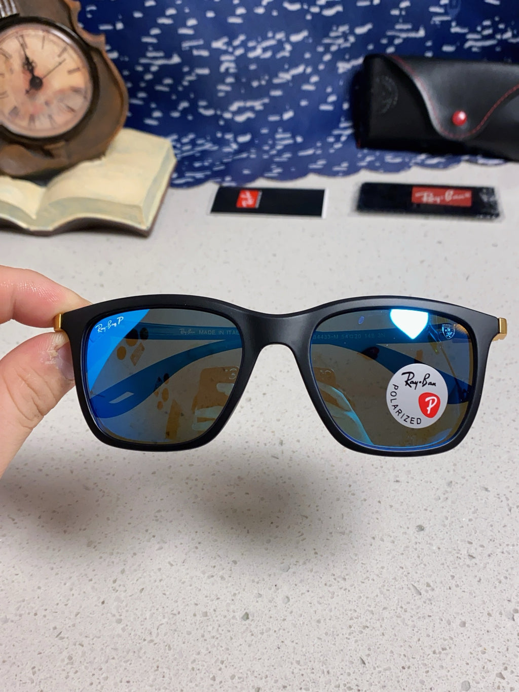 Ray-Ban Square Blue Lens Sunglasses for Men & Women - 998553 - detail image 4