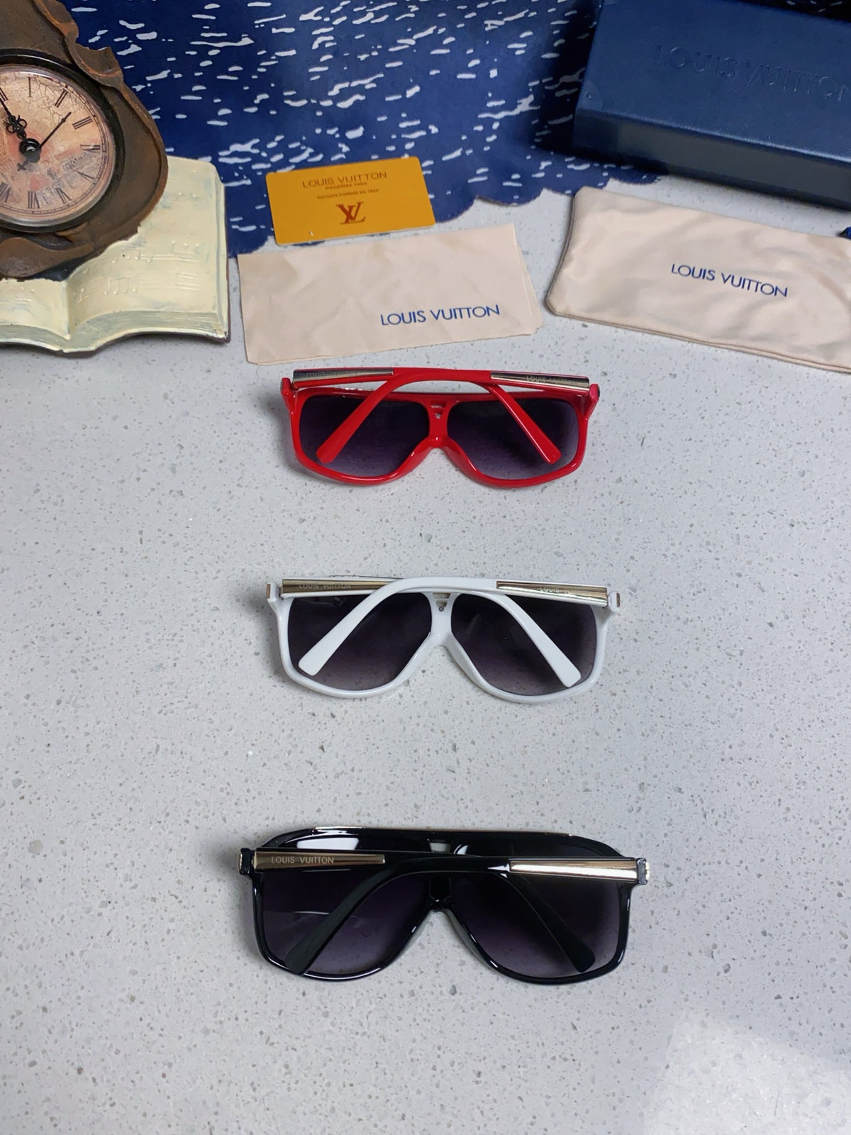 Louis Vuitton Polarized Square Red Lens Sunglasses for Men & Women - detail image 12