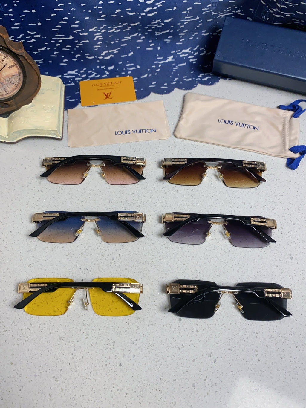 Louis Vuitton Lightweight Rimless Black Lens Sunglasses for Men & Wom - 132176 - detail image 11