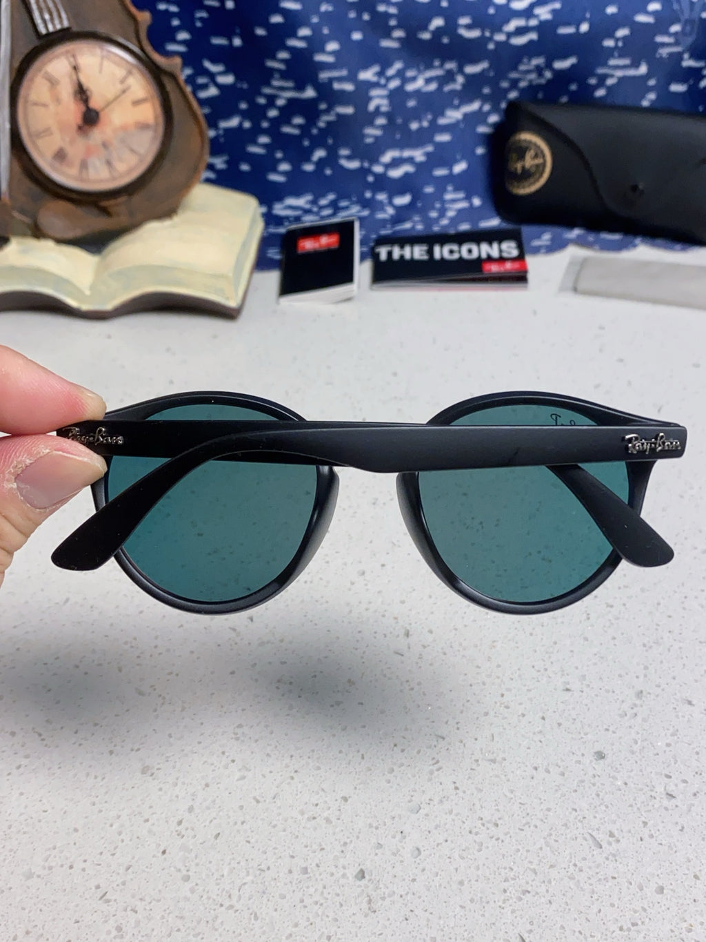 Ray-Ban RB4380 Round Orange Lens Sunglasses for Women - detail image 5
