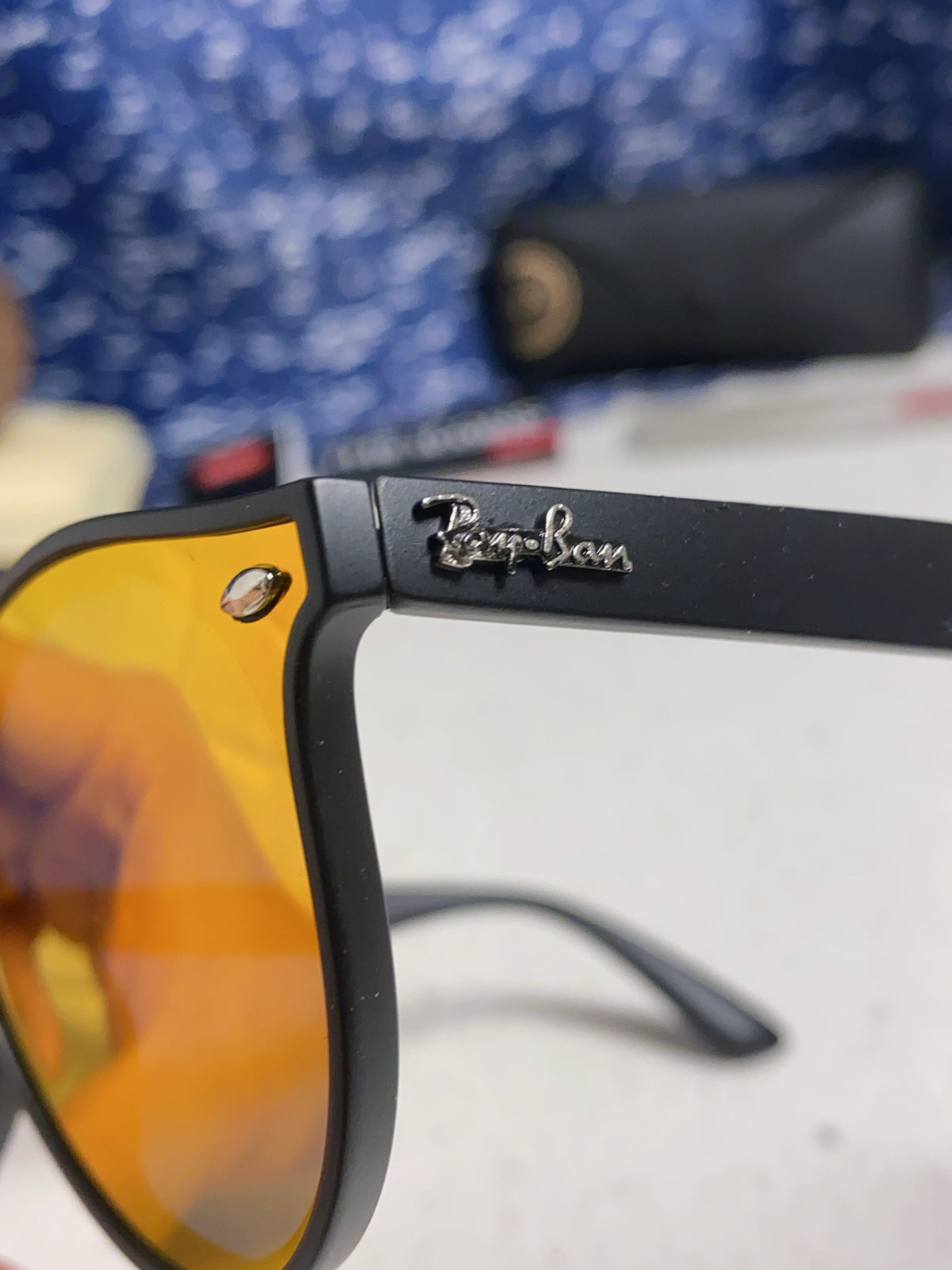 Ray-Ban RB4380 Round Orange Lens Sunglasses for Women - detail image 7