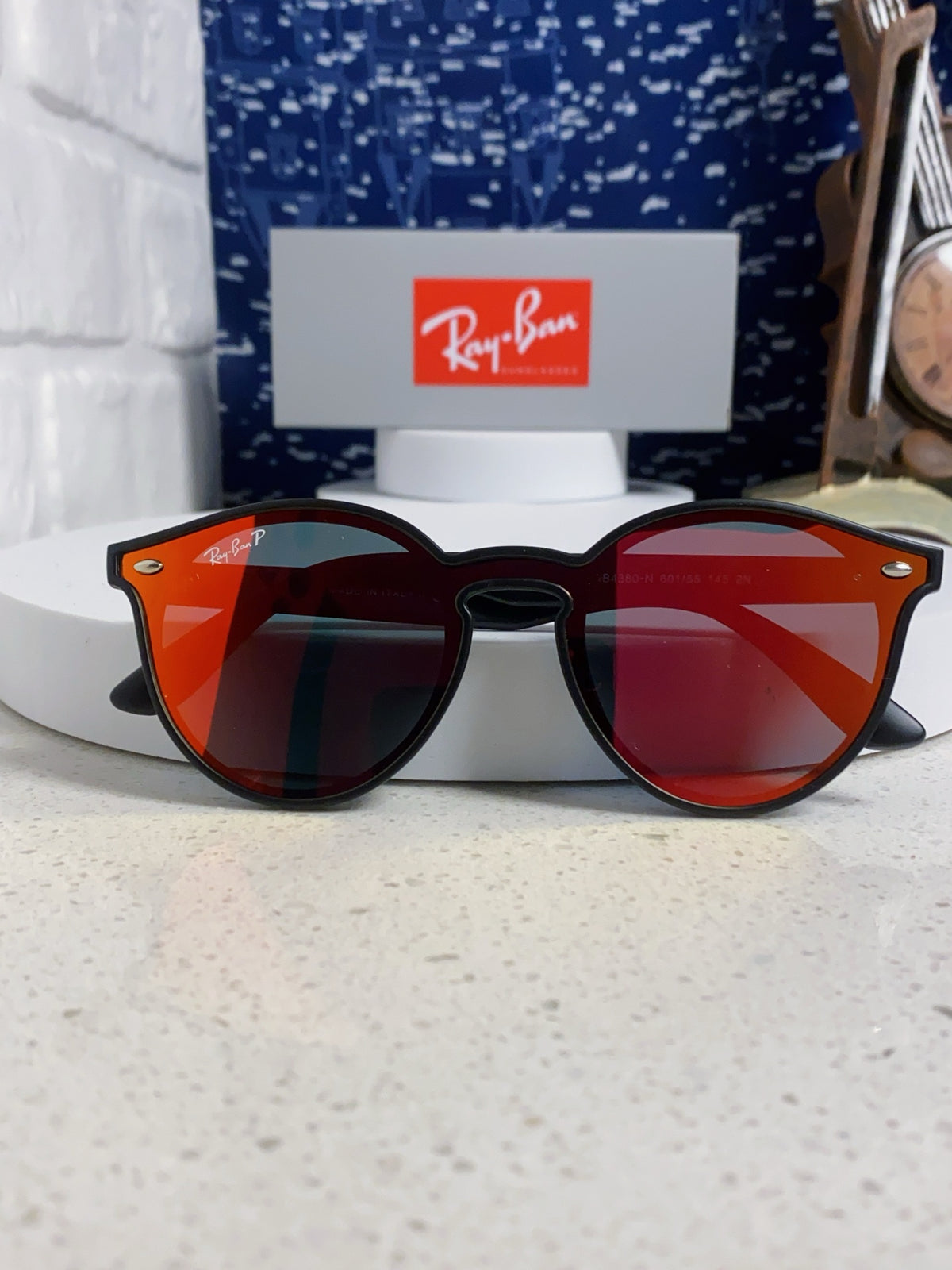 Ray-Ban RB4380 Round Orange Lens Sunglasses for Women - detail image 9