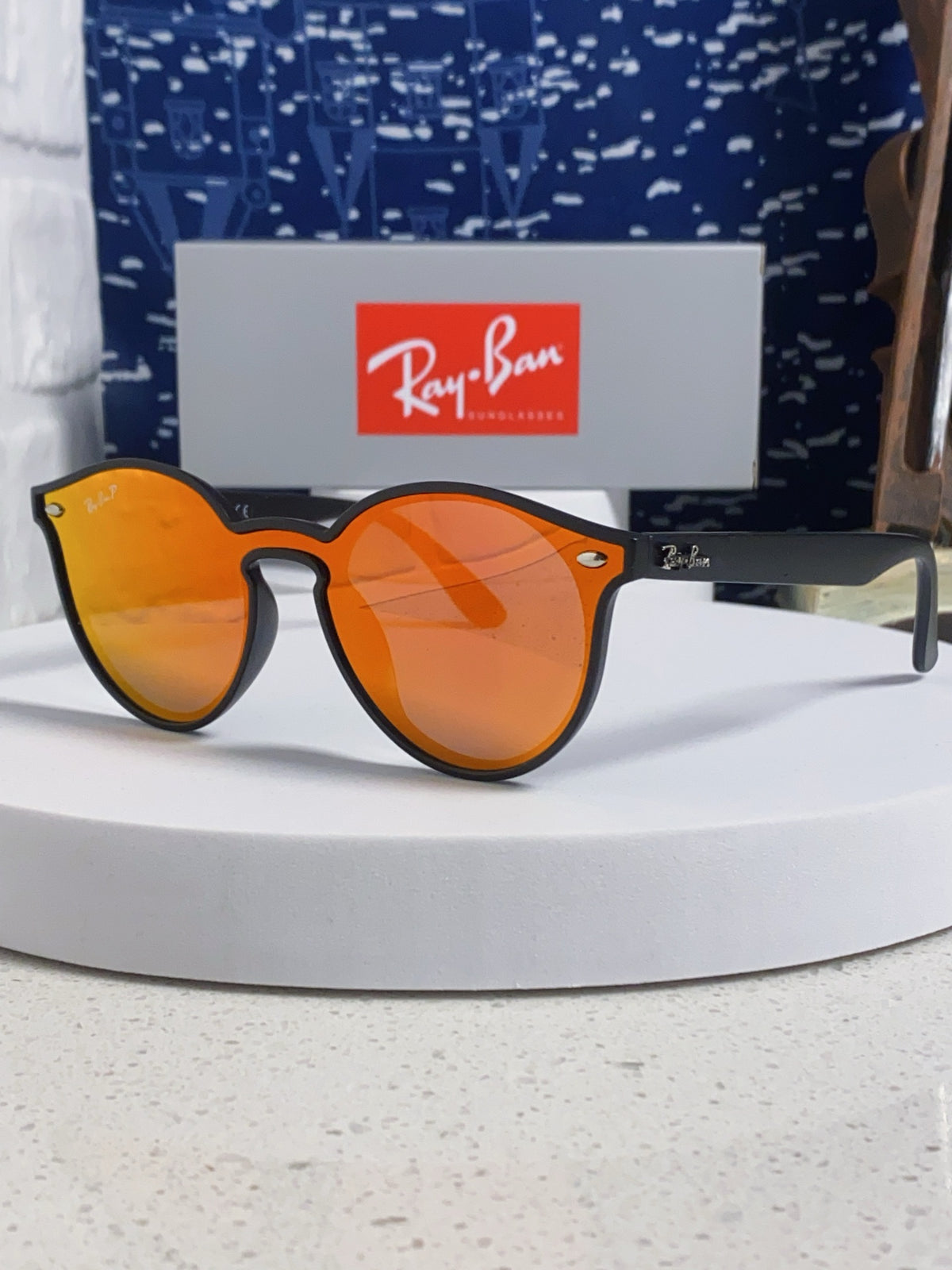 Ray-Ban RB4380 Round Orange Lens Sunglasses for Women