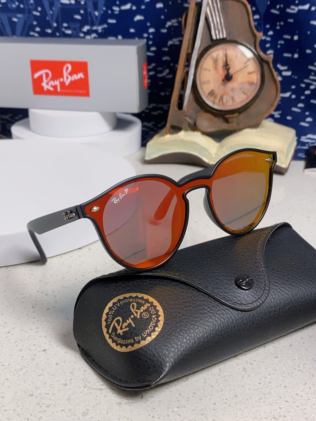 Ray-Ban RB4380 Round Orange Lens Sunglasses for Women - detail image 10